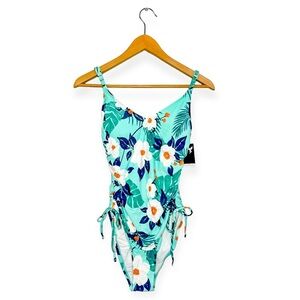 New Swimsuit One Piece Floral Teal Size M Woman’s, Brand: Sea Angel